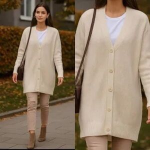 CaBi Bookclub Cardigan Beige #4099 Cream Small Knit Button EUC